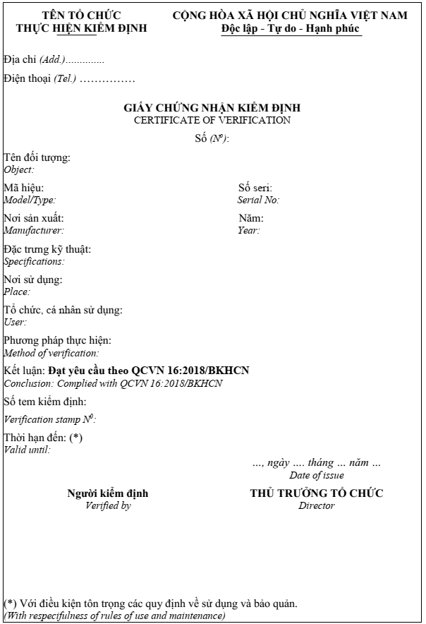 Giay chung nhan kiem dinh X-quang tang sang